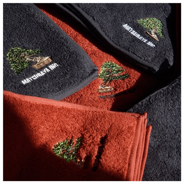 Bonsai Embroidery Handkerchief - RED - 詳細画像